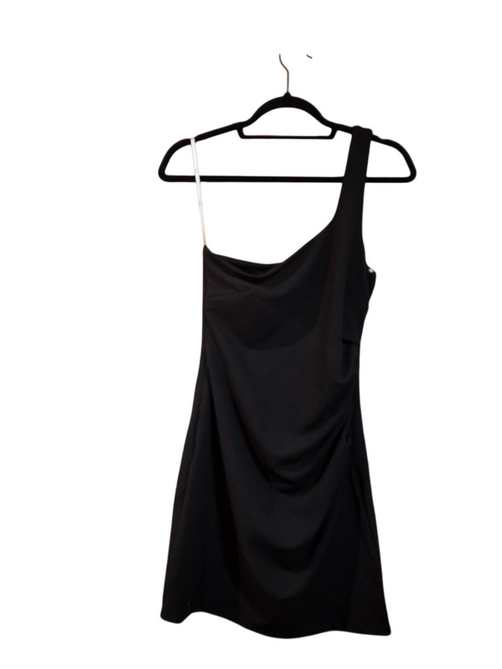 Lulus Black One Shoulder Side Rushed Dress Womens Size Small NWT